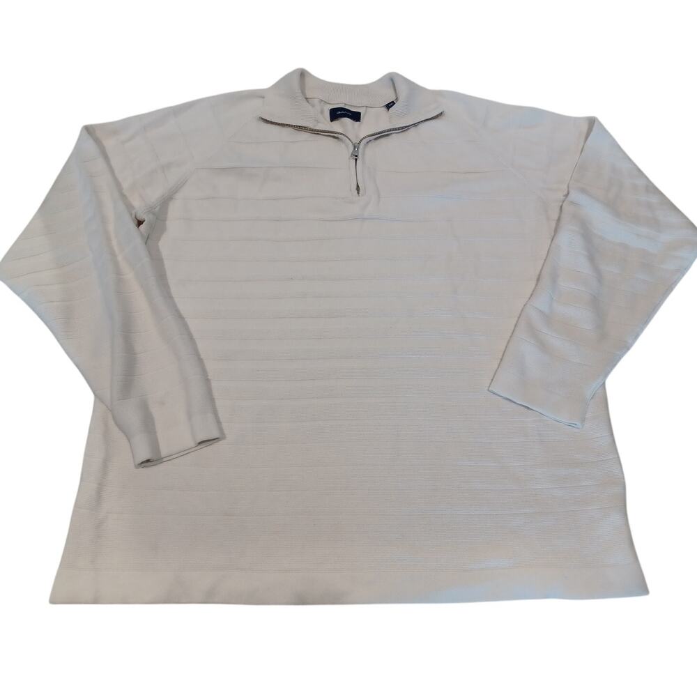 GANT Long Sleeve Shirt Men's 2XL  Sweatshirt Embroidered Logo White